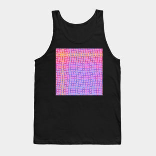 Wavy Plaid Rainbow on Pale Purple Repeat 5748 Tank Top